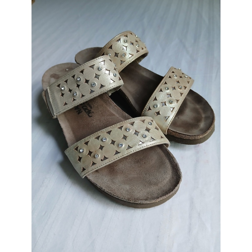 Naot Sandals 38 Susan Rose Gold Studded Cork Cushioned Comfort Casual  Leather - Picture 8 of 16